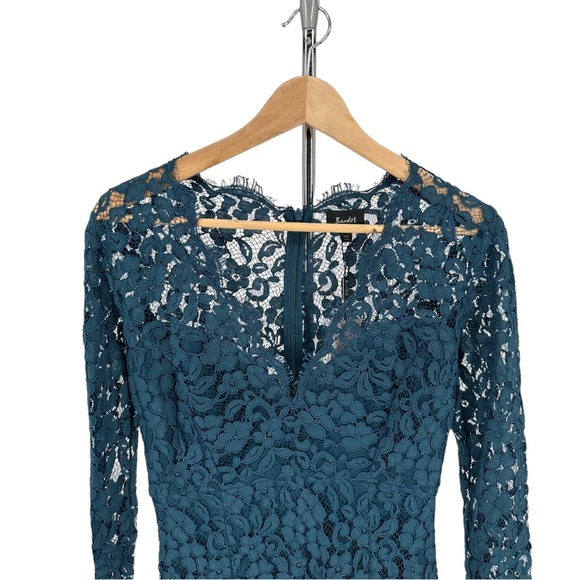 Bardot Midnight Lace Long Sleeve Midi Dress in Ash Blue NWT size 4 - Picture 5 of 14